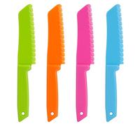 ONUPGO Ensemble de 4 Couteaux de Cuisine en Plastique - Nylon pour Chef/Enfants, Pâtisserie, Fruit, Pain, Gâteau, Laitue