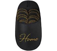 ONVAYA® ABS Pantoufles d'Invités Home Noir et Or | Set de 6 | Semelle Antidérapante | Chaussons en Feutre | Taille 36-45