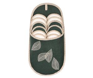 ONVAYA® Lot de 6 paires de pantoufles en ABS pour invités | Semelle antidérapante | Chaussons | Pantoufle en feutre, Vert, 10.5 UK Men/ 3.5 UK Women