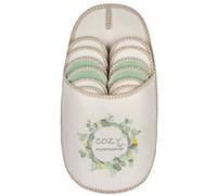 ONVAYA® Lot de 6 pantoufles en plastique ABS avec semelle antidérapante, crme, 36/45 EU