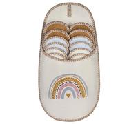 ONVAYA® Pantoufles en ABS,arc-en-ciel avec cœur,Lot de 6,Semelle antidérapante,Chaussons,Taille 36-45 Chaussons invités, Arc-en-ciel avec coeur, 36/45 EU