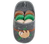 ONVAYA® Paresse - Ensemble de 6 Pantoufles d'invité en ABS et Feutre | Semelle antidérapante | Taille 36-45