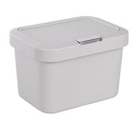ONVAYA® Poubelle à compost pour la cuisine - Gris clair - Anti-odeurs - Passe au lave-vaisselle - Pour plan de travail et table de cuisine - Capacité de 5 litres - Bouton pression - Poubelle bio avec