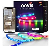 Onvis Ruban LED 2m, RGBIC Bande LED Multicolore, Fonctionne avec Apple HomeKit, Contrôle Segmenté Intelligente Sélection des Couleurs, Sync avec Rythme de Musique pour Maison Chambre Fête Bar