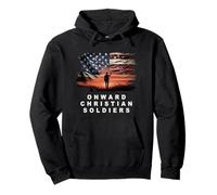 Onward Christian Soldiers - Faith Vintage Flag USA Graphic Sweat à Capuche