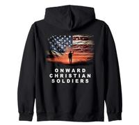 Onward Christian Soldiers - Faith Vintage Flag USA Graphic Sweat à Capuche