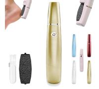 Onwddarefy Electric Feet Callus Remover, Onwddarefy Electric Foot Polisher, 360 Rotation Callus Remover for Feet with Replacement Head, Speeds Adjustable, Washable and USB Rechargeable (Gold)