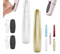 Onwddarefy Electric Feet Callus Remover, Onwddarefy Electric Foot Polisher, 360 Rotation Callus Remover for Feet with Replacement Head, Speeds Adjustable, Washable and USB Rechargeable (White+Gold)