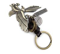 Onwomania Aigle cuir rapace Porte-clés métal porte-bonheur en boîte cadeau alu, idéal pour offrir en cadeau