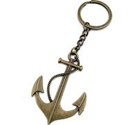 Onwomania Ancre bronze Grand porte-clés métal porte-bonheur en boîte cadeau alu, idéal à offrir