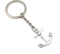 Onwomania Ancre simple Porte-clés métal porte-bonheur dans boîte cadeau alu, idéal pour offrir