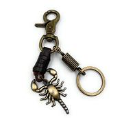 Onwomania - "Animal en cuir Scorpion Porte-clés - porte-bonheur en métal idéal comme cadeau, par exemple pour le meilleur ami, le meilleur ami, maman - pour hommes, femmes et enfants