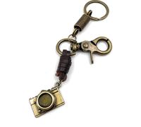 Onwomania Appareil photo en cuir Porte-clés métal porte-bonheur en boîte cadeau alu, idéal pour offrir en cadeau