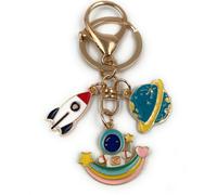 Onwomania - Astronaute Arc-en-ciel - Porte-clés en métal, idéal comme cadeau par ex. pour le meilleur ami, la meilleure amie, maman - Pour hommes, femmes & enfants
