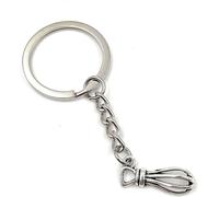 Onwomania Balai de neige Fouet de cuisine Porte-clés métal porte-bonheur en boîte cadeau alu, idéal pour offrir en cadeau