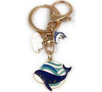 Onwomania - Baleine Dauphin Vague de mer - Porte-clés en métal, idéal comme cadeau par ex. pour le meilleur ami, la meilleure amie, maman - Pour hommes, femmes & enfants