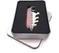 Onwomania Bateau Argenté en métal Clé USB en boîte cadeau alu 8 GB USB 2.0