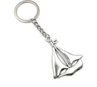 Onwomania Bateau avec voiles Bateau Porte-clés métal Porte-bonheur dans boîte cadeau alu, idéal pour offrir