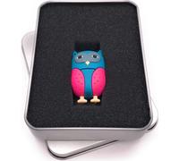 Onwomania Bleu Rose Hibou Oiseau mignon Clé USB 64 Go USB 3.0 dans un coffret cadeau en aluminium