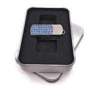 Onwomania Boîte Pendentif articulé Strass Argent Paillettes Rose Clé USB dans Une boîte Cadeau 64 Go USB 2.0