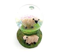 Onwomania Boule à neige en forme de mouton, mufflon, mouton, hauteur 6,5 cm, boule à paillettes, multicolore