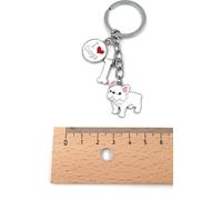 Onwomania Bouledogue os love dogs Porte-clés métal, porte-bonheur en boîte cadeau alu, idéal pour offrir