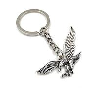 Onwomania Bussard Porte-clés chouette aigle oiseau porte-bonheur en métal dans une boîte cadeau en aluminium Idéal pour offrir, argenté, taille unique