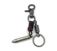Onwomania Cartouche Argent Munitions Porte-clés Métal Porte-bonheur en boîte cadeau alu, idéal à offrir