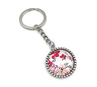 Onwomania - "Cercle avec des fleurs Porte-clés - porte-bonheur en métal idéal comme cadeau, par exemple pour le meilleur ami, le meilleur ami, maman - pour hommes, femmes et enfants