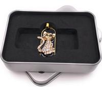 Onwomania Chat Golden Noble Métal Charm Pendentif Clé USB en boîte cadeau alu 16 GB USB 2.0
