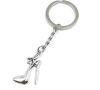 Onwomania Chaussure à talon haut Ballerine Escarpins petit porte-clés métal porte-bonheur dans boîte cadeau en alu, idéal pour offrir en cadeau