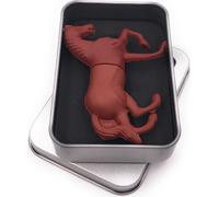 Onwomania Cheval en marron Équitation Clé USB en boîte cadeau alu 128 GB USB 3.0