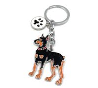 Onwomania Chien Dobermann Porte-clés métal, porte-bonheur en boîte cadeau alu, idéal pour offrir en cadeau