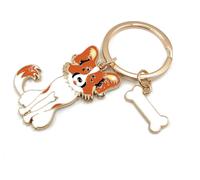 Onwomania Chihuahua chien terrier mignon porte-clés métal, porte-bonheur en boîte cadeau alu, idéal pour offrir