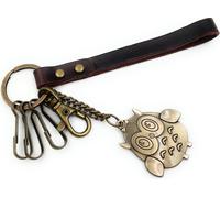 Onwomania Chouette avec grand porte-clés métal porte-bonheur en boîte cadeau alu, idéal pour offrir en cadeau