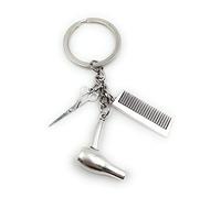 Onwomania - "Ciseaux à peigne pour sèche-cheveux Porte-clés - porte-bonheur en métal idéal comme cadeau, par exemple pour le meilleur ami, le meilleur ami, maman - pour hommes, femmes et enfants