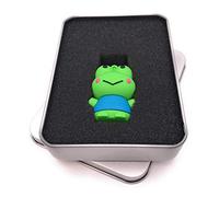 Onwomania Clé USB grenouille debout en PVC dans une boîte cadeau en aluminium 128 Go USB 3.0