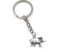Onwomania Cochon Ferme Animal Cochon porte-clés métal porte-bonheur en boîte cadeau alu, idéal pour offrir en cadeau