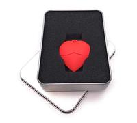 Onwomania Coeur en Caoutchouc Rouge Clé USB dans Une boîte Cadeau 16 Go USB 2.0