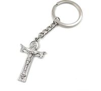 Onwomania Crucifix Jésus Croix N.R. Porte-clés métal porte-bonheur en boîte cadeau alu, idéal pour offrir en cadeau