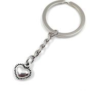Onwomania Cœur avec bord Love Amour Partenaire Porte-clés métal porte-bonheur dans boîte cadeau alu, idéal pour offrir