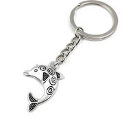 Onwomania Dauphin Poisson Baleine avec motif Océan Mer Porte-clés métal porte-bonheur dans boîte cadeau alu, idéal pour offrir