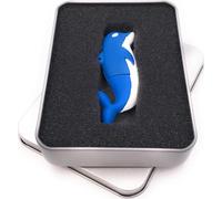 Onwomania Dauphin Poisson Océan Animal en bleu Clé USB en boîte cadeau alu 16 GB USB 2.0