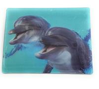 Onwomania Dauphins Poissons Dauphins 9x7cm Carte magnétique 3D Aimant réfrigérateur Image magnétique Agrafeuse Gris