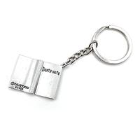 Onwomania Death Note Porte-clés en forme de livre de mort porte-bonheur en métal dans une boîte cadeau en aluminium Idéal pour offrir, argenté, taille unique