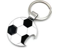 Onwomania Décapsuleur Bouchon couronne Football Porte-clés métal porte-bonheur dans boîte cadeau en alu, idéal pour offrir en cadeau