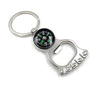 Onwomania Décapsuleur en forme de boussole porte-clés en métal porte-bonheur dans une boîte cadeau en aluminium, idéal pour offrir, argenté, taille unique