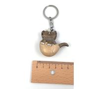 Onwomania Dinosaure Triceratops dans un œuf Handmade Porte-clés en bois, porte-bonheur dans une boîte cadeau en aluminium, idéal pour offrir
