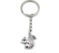 Onwomania écureuil mignon animal doux Porte-clés métal porte-bonheur en boîte cadeau alu, idéal pour offrir en cadeau