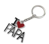 Onwomania Fête des pères Tout bon papa I love dad Porte-clés métal porte-bonheur dans boîte cadeau alu, idéal pour offrir